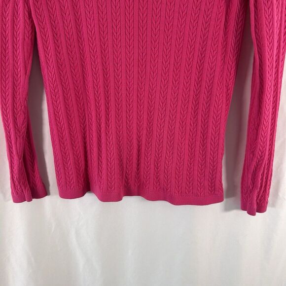 Tommy Hilfiger Sweater Women's Large Pink Crew Neck Long Sleeve 100% Cotton - Picture 6 of 7